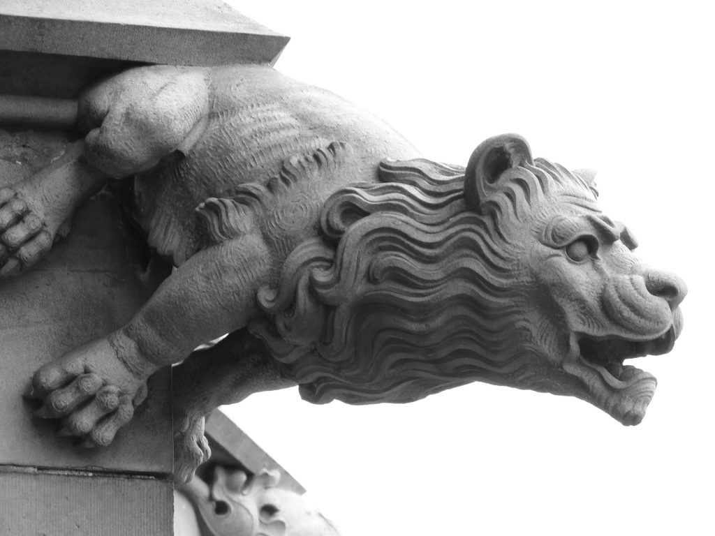 stone lion gargoyle
